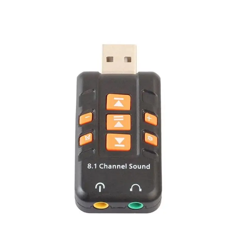 

USB Sound Card 8.1 Channel Virtual CH 3D Audio Adapter Amplifier Plastic Shell External Computer Sound Cards for PC