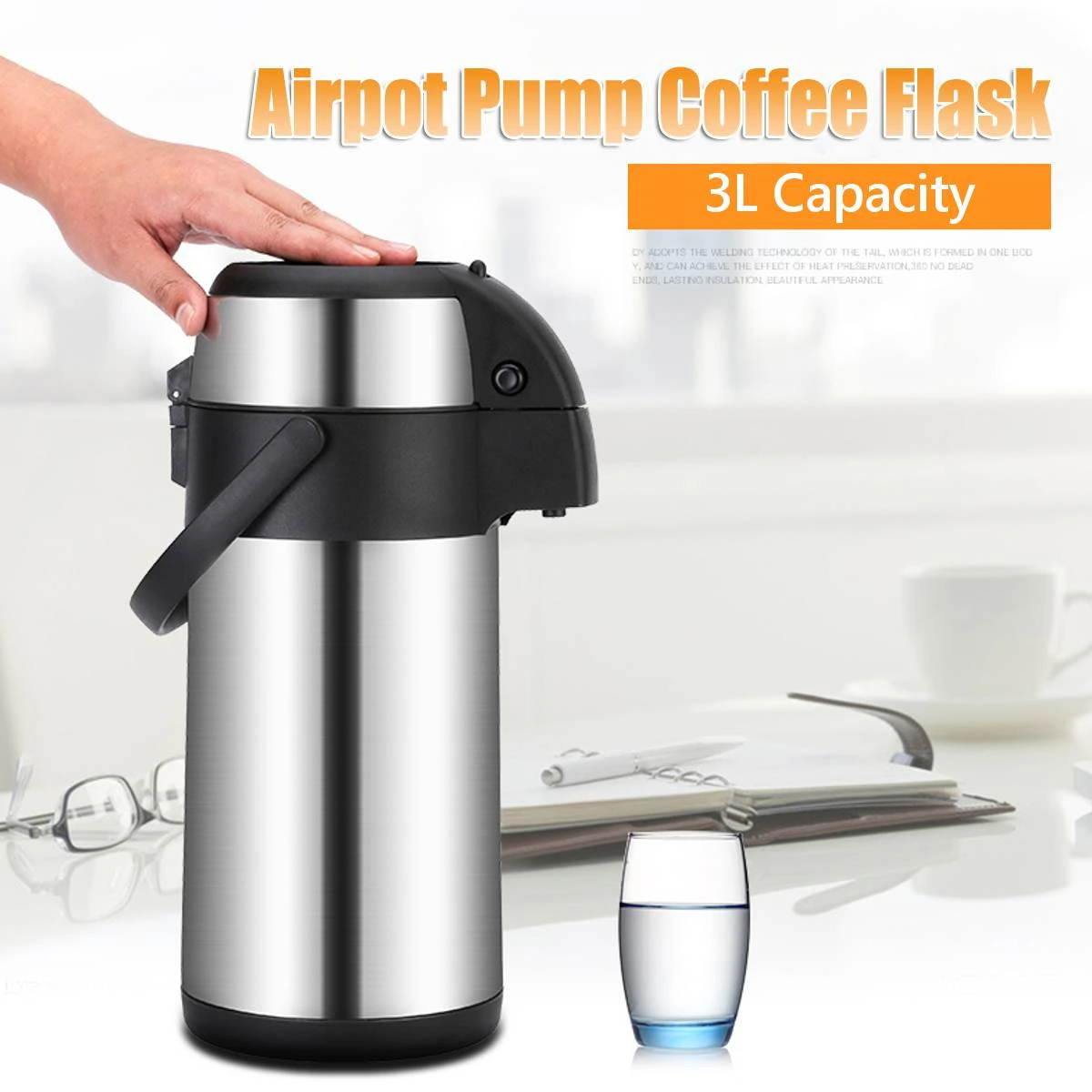 pump action airpot tea coffee flask