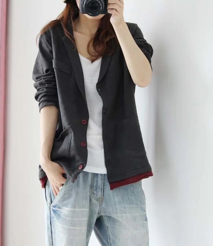 Spring Autumn Ladies Long Sleeve Blazer Women Single Breasted Suit Jacket Female Feminine Blazer Femme Knitted Blazer