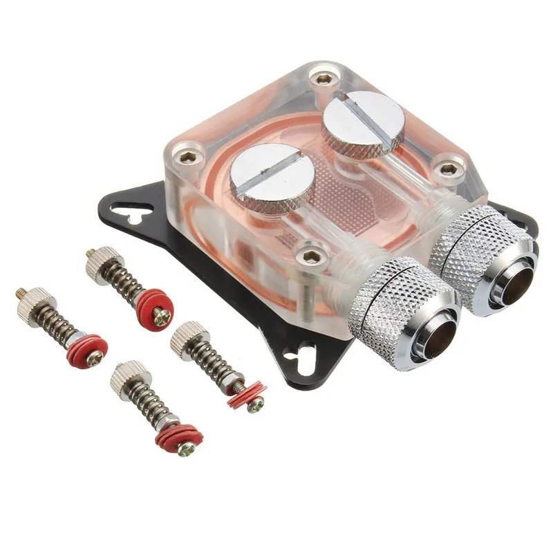 

Transparent Water-based Cooler Waterblock PC GPU Water Cooling Block Copper 4 Hole Compression Fitting Liquid Cooler G1/4 W41