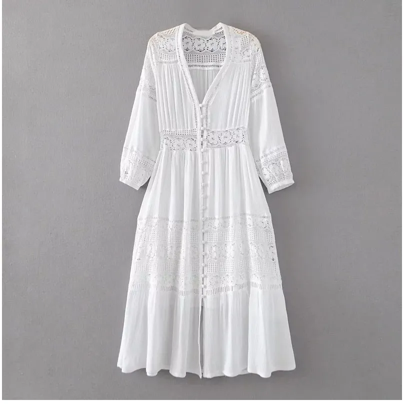 Широкое белое платье. Платье из хлопка с длинными рукавами. Белое хлопковое платье с кружевом. Льняное длинное платье на осень. Белое платье в пол.