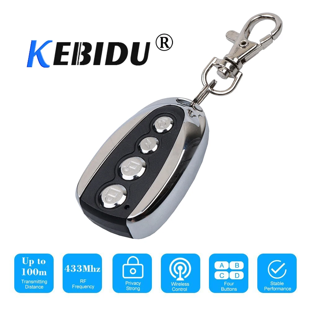 

KEBIDU 433.92 Mhz Rolling Code Remote Duplicator Garage Door Remote Control Opener 4 Button Universal Auto Copy For Car Gate Key