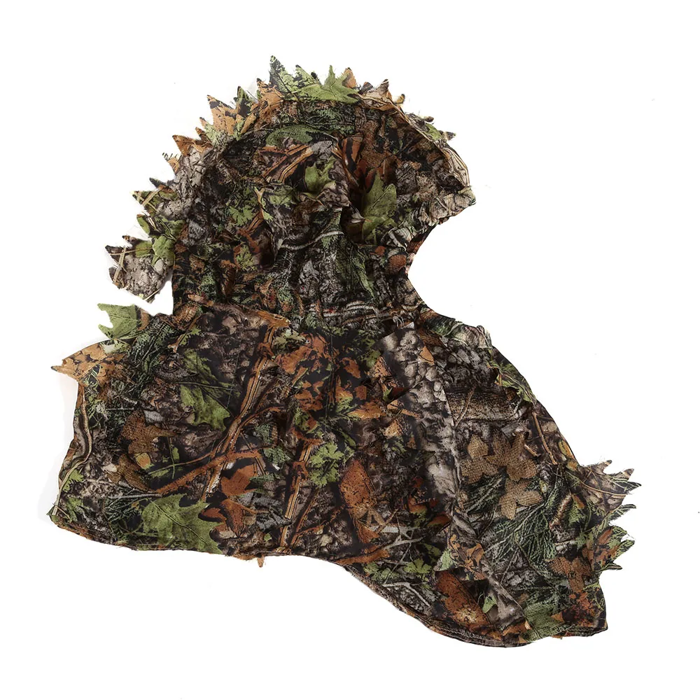 Камуфляжный охотничий костюм Ghillie снайперский Тактический капюшон с зелеными