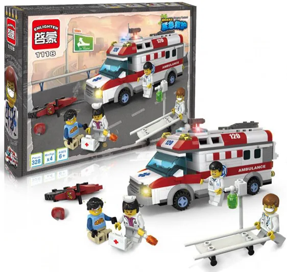 Модель Строительство комплекты Совместимость с lego city скорой помощи 610 3D блоки