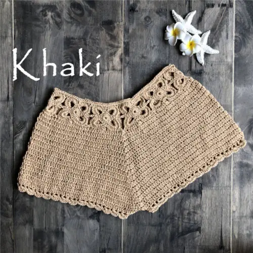 

Women Summer Crochet See Through Hollow Out Shorts Hot Shorts Beach Sexy