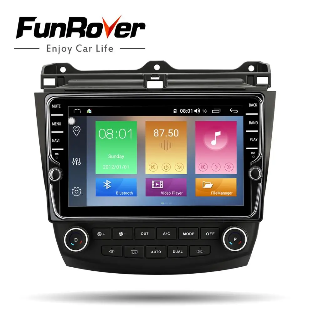  Funrover octa 8 core 2din car multimedia dvd player android 9.0 for Honda Accord 7 2003-2007 SIM ra