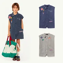 Комплекты детской одежды г., брендовая летняя цельнокроеная Одежда для девочек и мальчиков хлопковая верхняя одежда с принтом героев мультфильмов, свободная форма