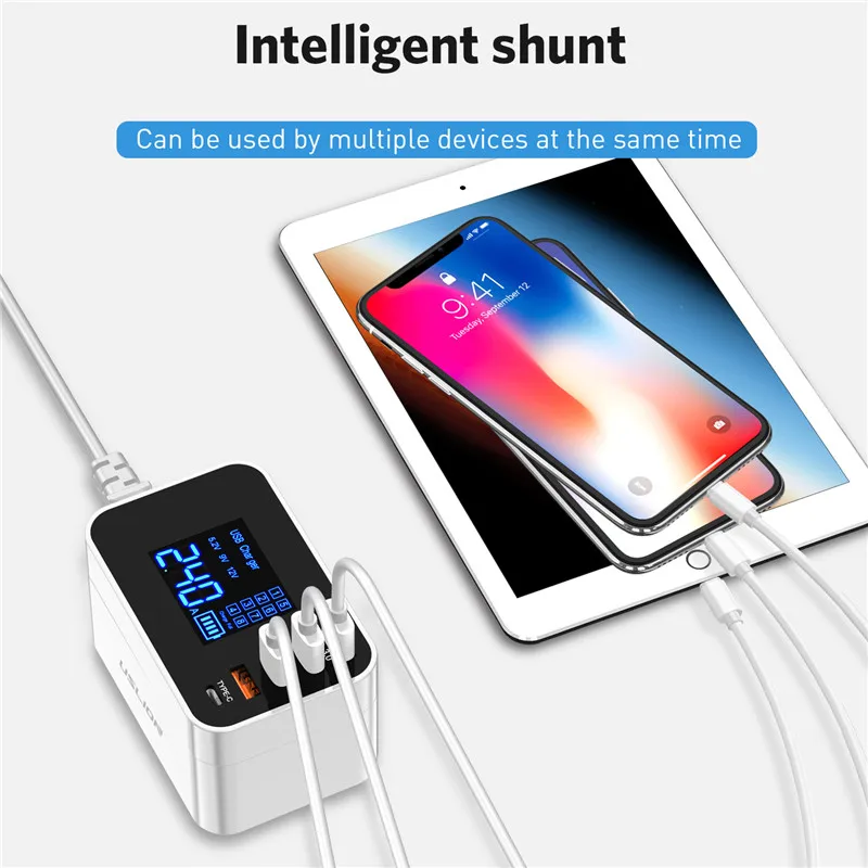 USLION многофункциональное беспроводное USB зарядное устройство 5 портов