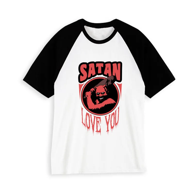 Новое поступление Для мужчин сатаны футболка демон смерть страшно зло в стиле «хип-хоп» сатанизма Мрачный Жнец зла футболка забавная футболка Satan мужской/женский
