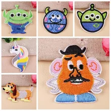 Персонажи мультфильмов собаки DIY Индивидуальные нашивки сшить железо на значках 3D Diy Вышивка цвета Единорог аппликации