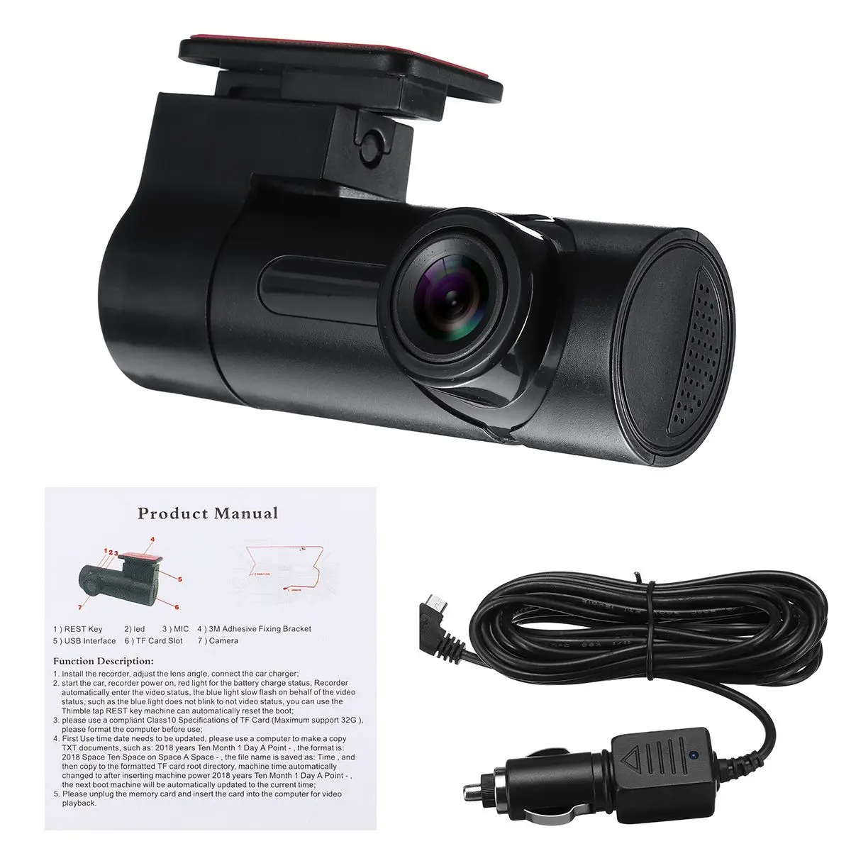 Мини видеорегистратор FHD 1080P Автомобильный регистратор с ночным видением