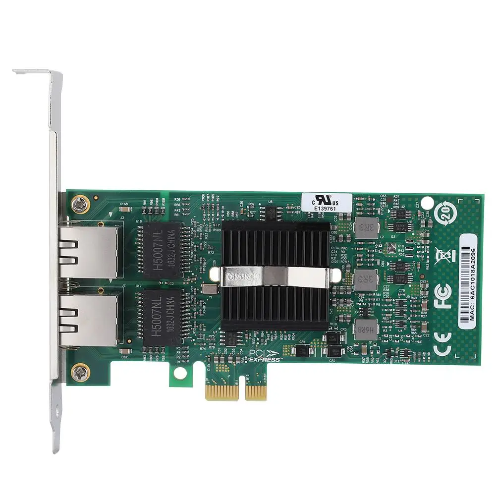 Для Intel 82575EB/GB PCI E Двухпортовая гигабитная LAN Ethernet Сетевая карта Карта|Сетевые