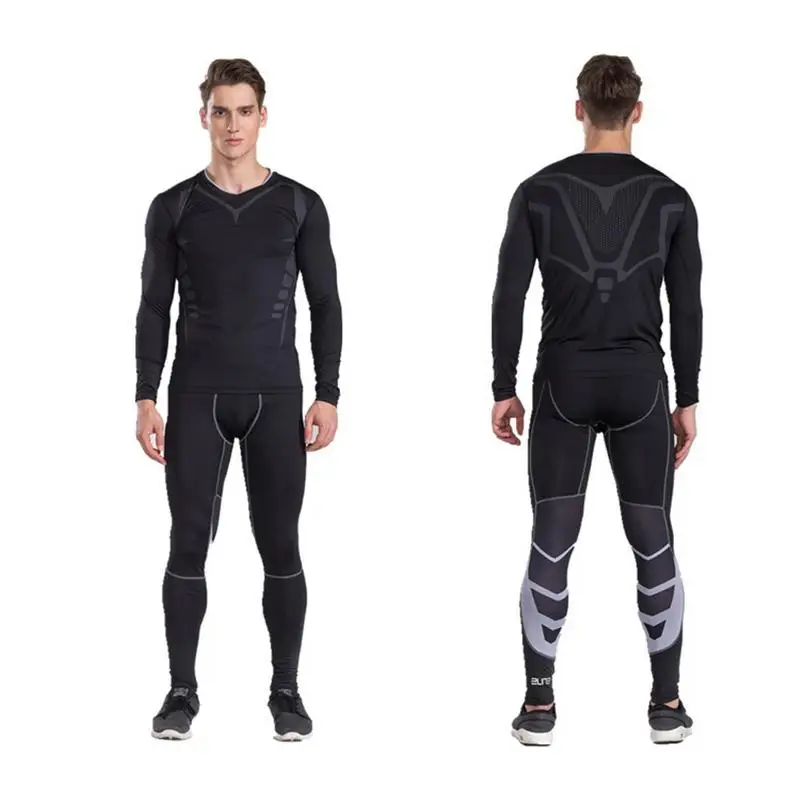 Mens Autumn and winter running tights trousers fitness pants elastic marathon
