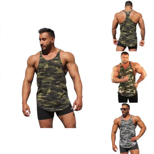 

Camo Gym Men's Muscle Sleeveless Tank Top Tee Shirt Bodybuilding Fitness Vest