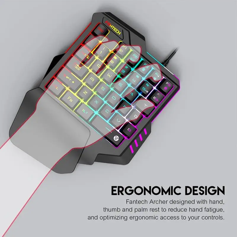 Fantech K512 Rgb подсветка 35 клавиш эргономичная Игровая Usb Проводная Механическая