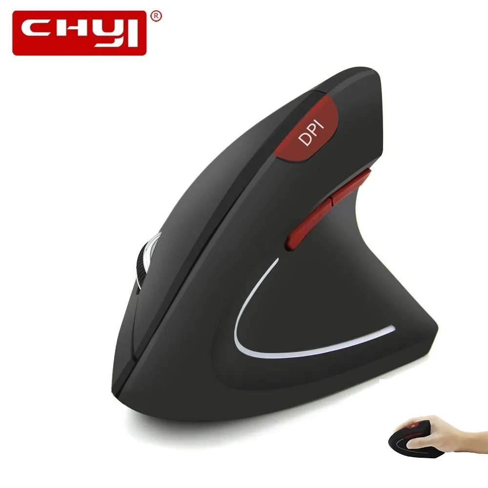 

CHYI Ergonomic Wireless Vertical Computer Mouse Red 1600DPI Button Optical 6D Gaming Mause LED Backlit Usb Gamer Mice For Laptop