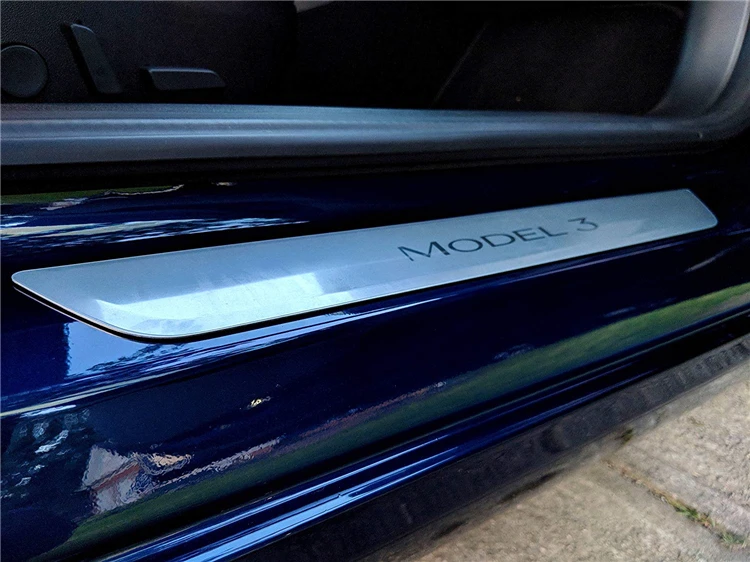 2 Pcs Auto Tür Sill Transparent Anti scratch Schutz Reparatur Film Aufkleber Für Tesla Modell 3 2016 2017 2018 2019|Autoaufkleber|Kraftfahrzeuge und Motorräder -