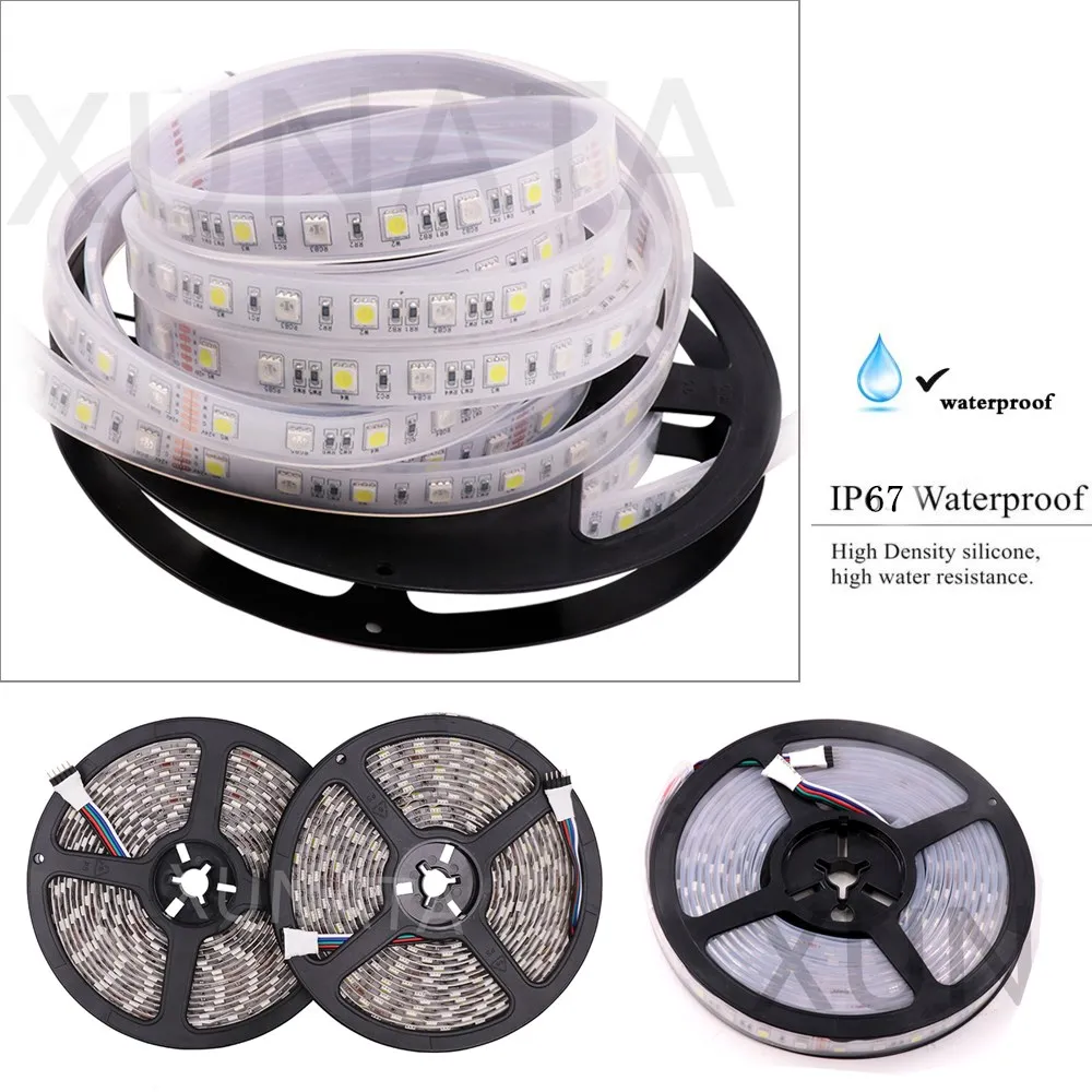 XUNATA 5050 RGB Светодиодная лента 12 В Водонепроницаемый RGBW RGBWW набор светодиодных ламп