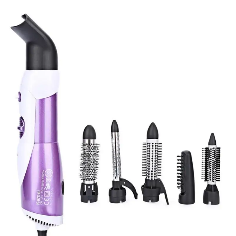 

KEMEI 7 in 1 Electric Hair Dryer Brush Styling Curler Straighten Iron Set