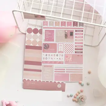 

2 pcs/pack Flower Functional Stickers Set Decorative Stationery Stickers Scrapbooking DIY Diary Album Stick Label