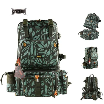 

Kingdom 1000D Waterproof Nylon Multifunctional Fishing Tackle Backpack Detachable Combination Lure Backpacks Fishing Gear Bags