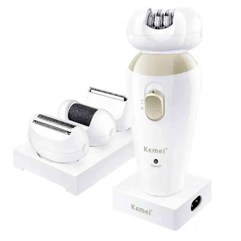 KM-1532 4 in 1 Women Professional Epilator Rechargeable Callus Remover