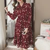 Summer Korean Chiffon Women Dress Elegant Ladies Vintage Long Dress Boho Floral Office Long Sleeve Vestidos Clothing 5LYQ003 ► Photo 1/6