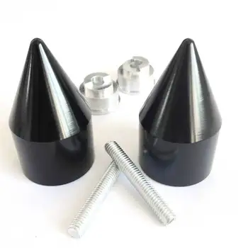 

Motorcycle Grips Handlebar Spike Bar End Bike Weight Covers For 1997-2003 Honda Super Blackbird CBR1100XX Aluminum Black Chrome