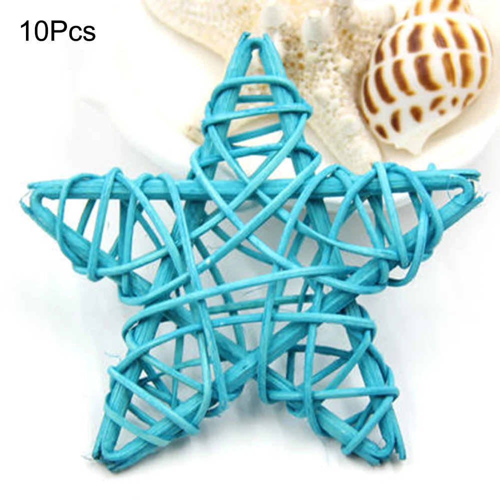 10 PCS Rattan Star, Lovely DIY Craft Decoration Star for Christmas Wedding Party DIY Ornaments (Purple)