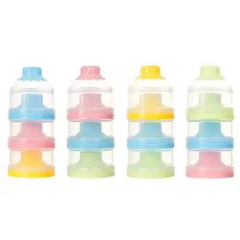

Funnel Baby Infant Feeding Milk Powder Food Bottle Container 3 Cells Grid Infant Storage Dispenser Storage Bins For Travel