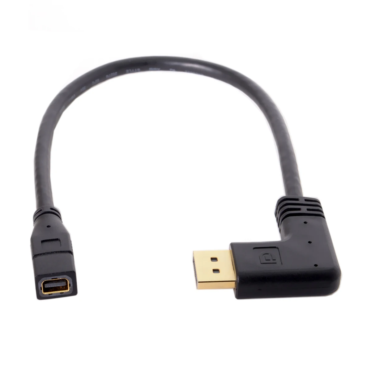 90 градусов правый угол DP DisplayPort к Мини гнездовой кабель для дисплеев