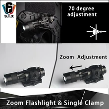 Element airsoft шлем мини телескопический зум фонарик держатель тактического фонаря один зажим