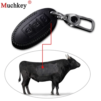 

Leather Car Key Case Cover Keychain For Infiniti Q50L QX50 Q70 QX60 QX70 ESQ 3 4 Buttons Car Key Protection cover Key Holder