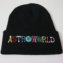 Astroworld Beanies Cap Travis Scott Knitted Embroidery Hat Winter Bonnet Hats for Adult Kids