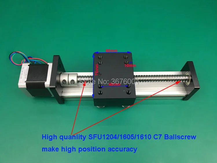 

100mm Effctive Length SFU1605 C7 16mm Ballscrew Linear Motion Guide Rail Slide Sliding Table SGK+Nema23 Stepper Motor