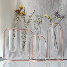 Creative Glass Test Tube Hydroponic Vase Glass Plant Vase Crystal Terrarium Container Gold Frame Metal Stand Decor Home Garden Creative Glass Test Tube Hydroponic Vase Glass Plant Vase Crystal Terrarium Container Gold Frame Metal Stand Decor Home Garden