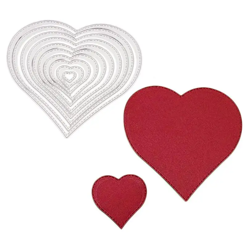 

10pcs Heart Shaped Metal Embossed Cutting Die Carbon Steel Paper Cutting Mold Card Template Scrapbooking Photo Decoration Gift