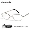 iboode Folding Metal Reading Eyewear Glasses With Zipper Case Silver Reading Presbyopia Presbyopic Glasses for Unisex Women Men ► Photo 1/6