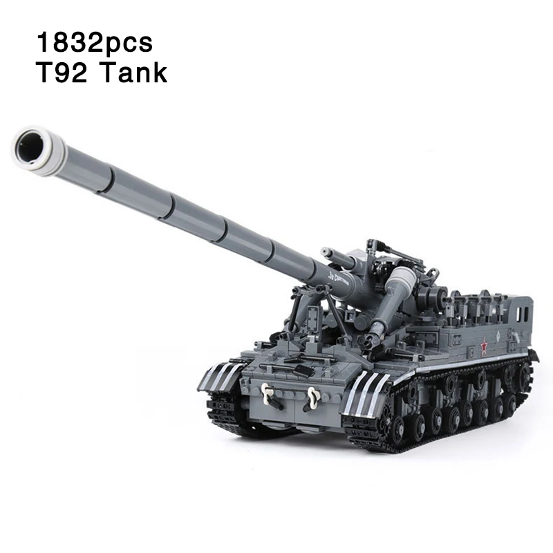 

Compatible legoinglys Tank Military War Series Model T92 Army Tank Track Vehicle with Soldier Figures Building Blocks Bricks Toy
