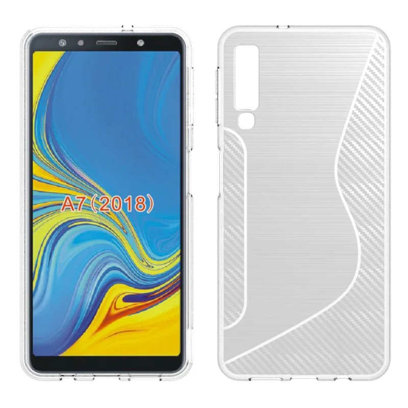 

1pcs/lot Free Shipping S Line TPU Soft back Case For Samsung Galaxy A7 2018 A750