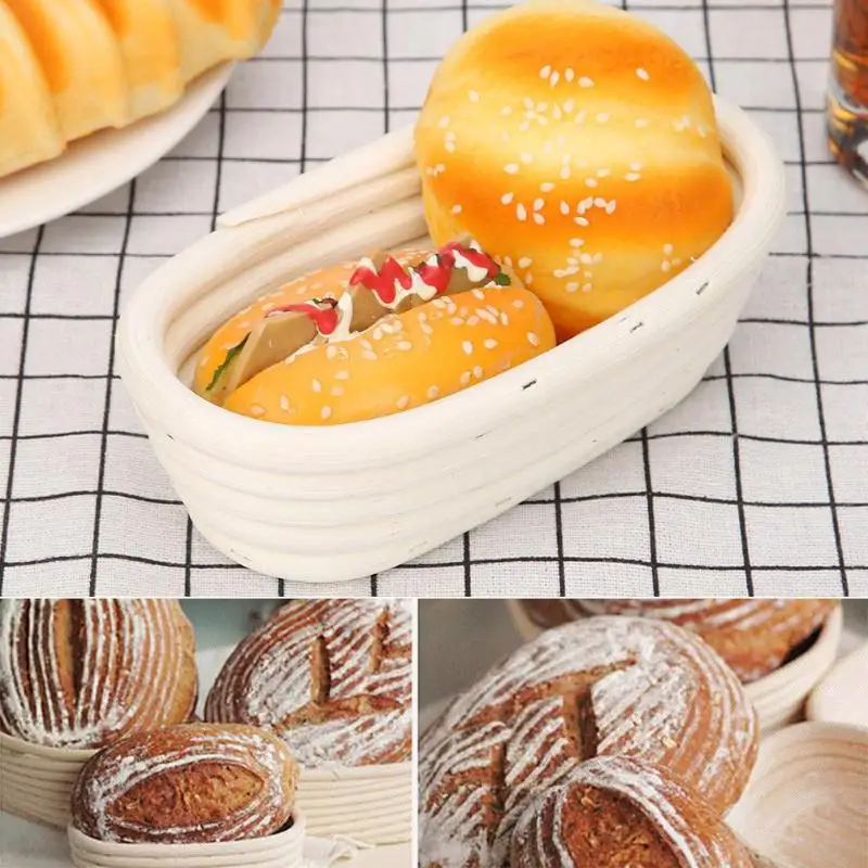 

S M L Fermentation Rattan Basket Baguette Dough Bread Mass Country Food Bowl Tray Bread Baguette Dough Banneton Brotform