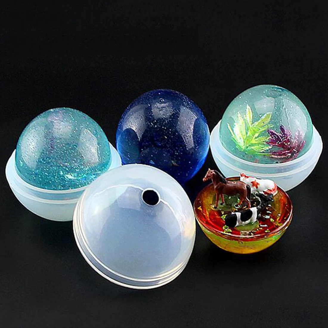 

Ball Shape Silicone Mold Crystal Mold Necklace Pendant Jewelry Making Mould DIY universe ball shape Type epoxy resin molds