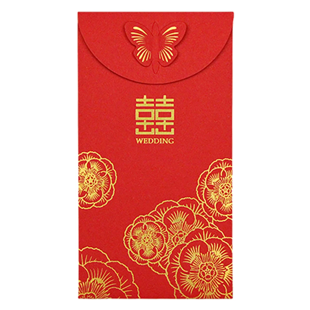 50 шт красные конверты креативный цветок бабочка пакеты Hong Bao для китайского