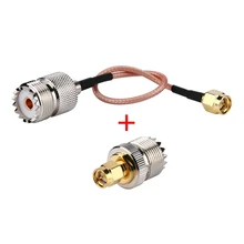 2 kits (cabo de trança + adaptador) rf coaxial sma macho para uhf so-239 fêmea cabo + sma macho para uhf fêmea so239 adaptador para baofeng