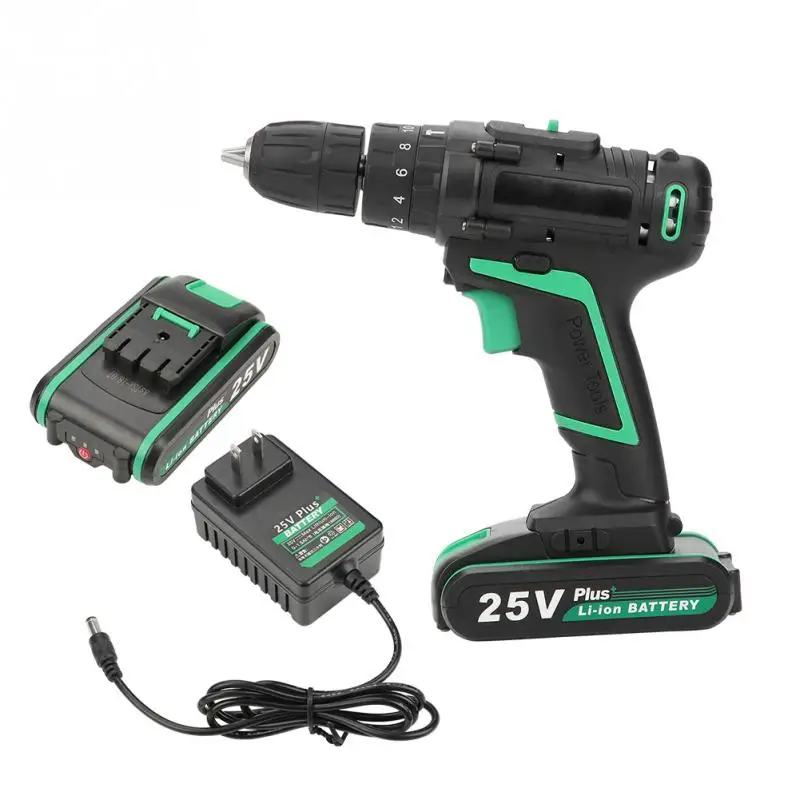 

25V Battery Powered Household Power Drill Mini Cordless Electric Screwdriver Hammer Drill US plug UK plug EU plug Optional
