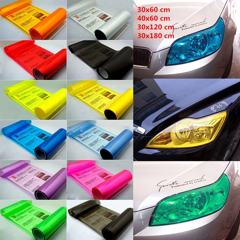30*60//*100//*120cm Car Headlight Sticker Tint Film Taillight Vinyl Fog Light Wrap