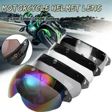 Universale 3 Pulsante A Scatto per il Pilota-Casco del Motociclo di Stile Mezza Aperto Viso Vento Visiera Del Casco Del Motociclo Occhiali Accessori