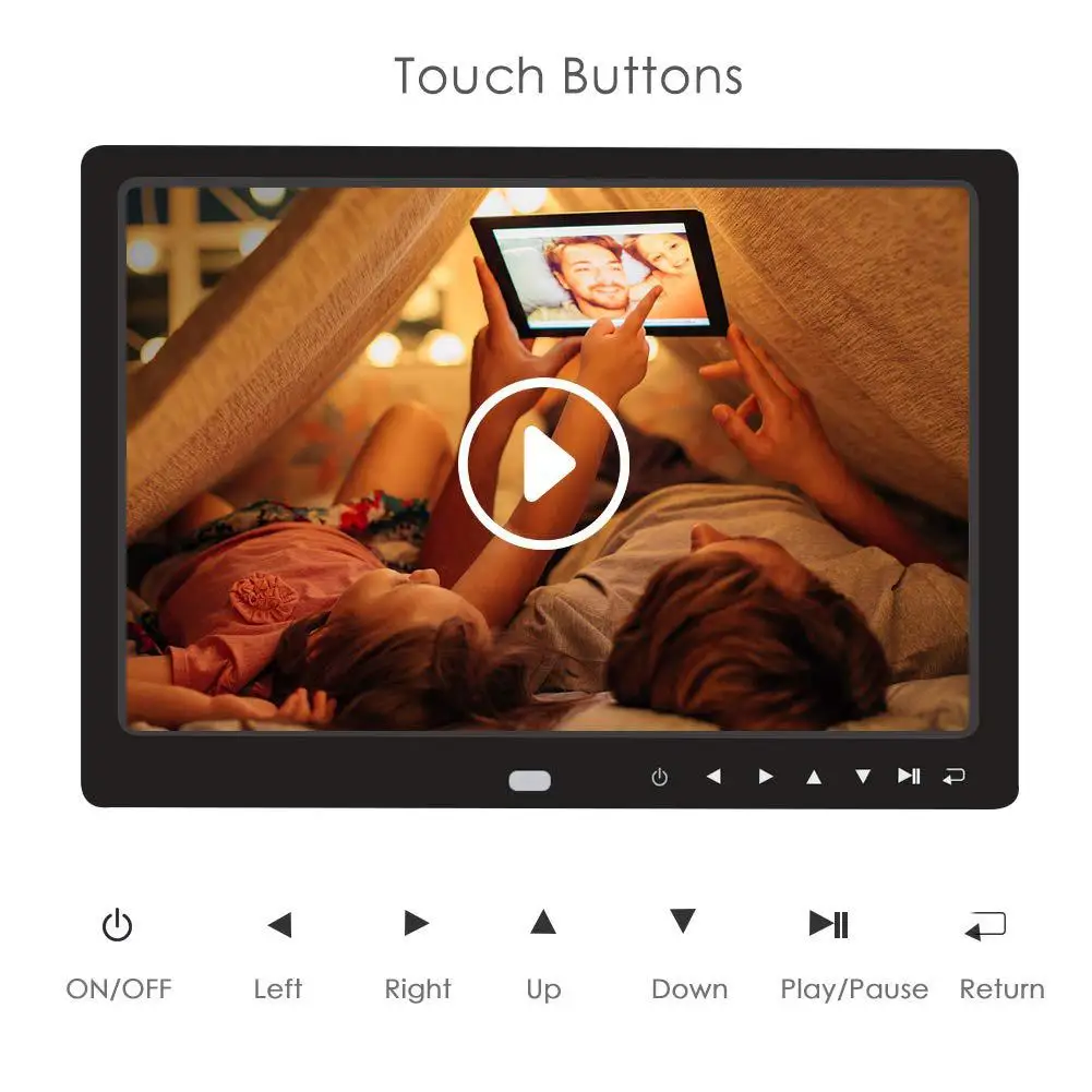 EastVita 12 дюймов 1080 P HD Цифровая фоторамка с пультом дистанционного управления Поддержка 32 г SD и USB для фотографий и видео