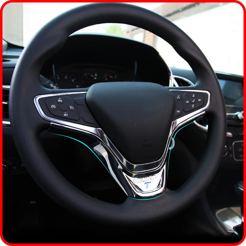 

A Little Change ABS Chrome and Carbon Fiber Car Interior Steering Wheel Sequins Trim For Chevrolet Equinox 2017 2018
