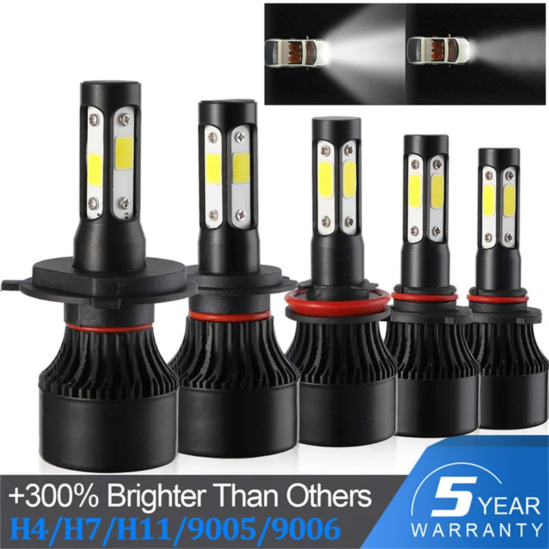 

Hiyork 4Side Car LED Headlight Bulbs H8 H9 HB3 HB4 HB2 Lumens DOB Lamps 100W Auto Headlamp Light H4 Hi lo H7 H11 9005 9006 6000K
